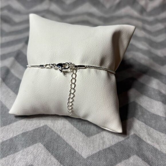 New! Silver Tone Dainty Bracelet Lobster Clasp & Extension - Picture 3 of 4